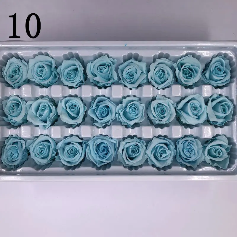 10 1 коробка 24 головы цветы Высокое качество консервированные цветы цветок бесморская роза 2-3 см диаметр вечная жизнь цветок Материал Подарочная коробка - Цвет: 10