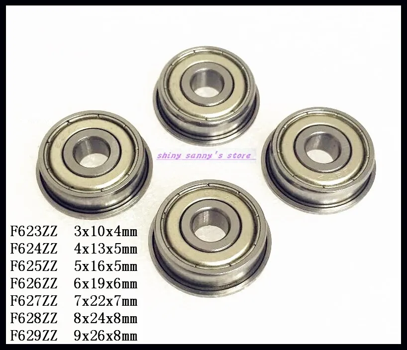 3 8 шт./лот F623ZZ F624ZZ F625ZZ F626ZZ F627ZZ F628ZZ F629ZZ фланцевый подшипник с глубоким желобом
