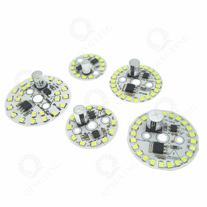 AC220V без мерцания 5 Вт 7 Вт 9 Вт 12 Вт 15 Вт ламповая пластина SMD2835 белый светильник с интеллектуальным IC светодиодный светильник
