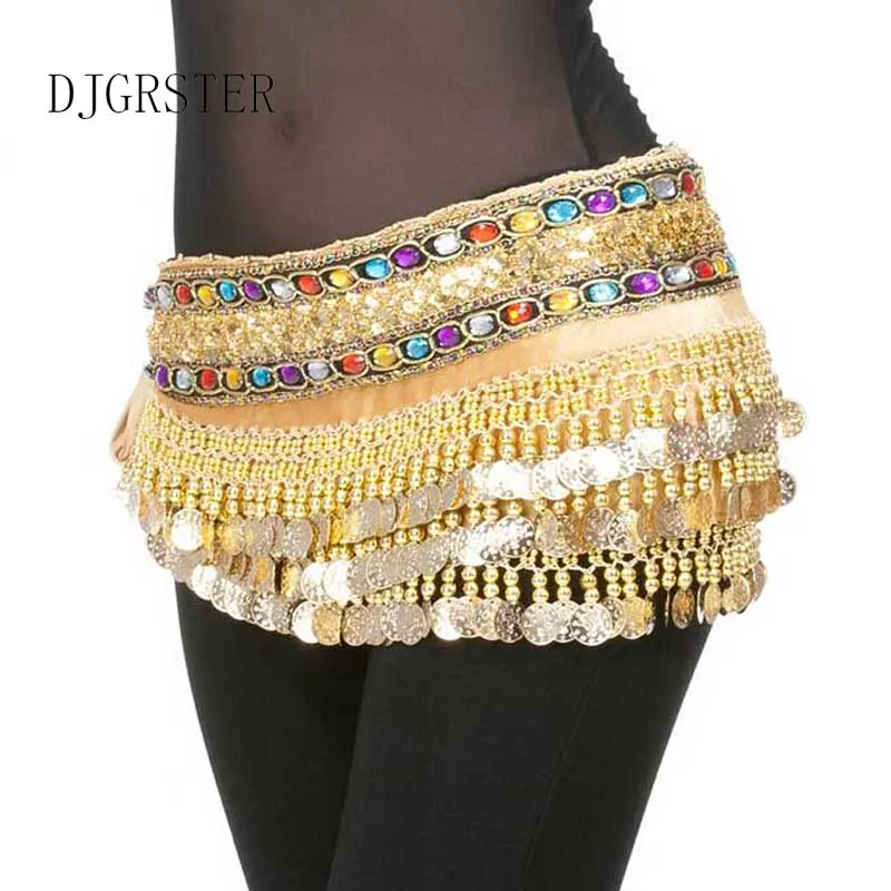 Женский бархатный пояс для танца живота костюм с золотыми монетами 248 х35 см|belly dance
