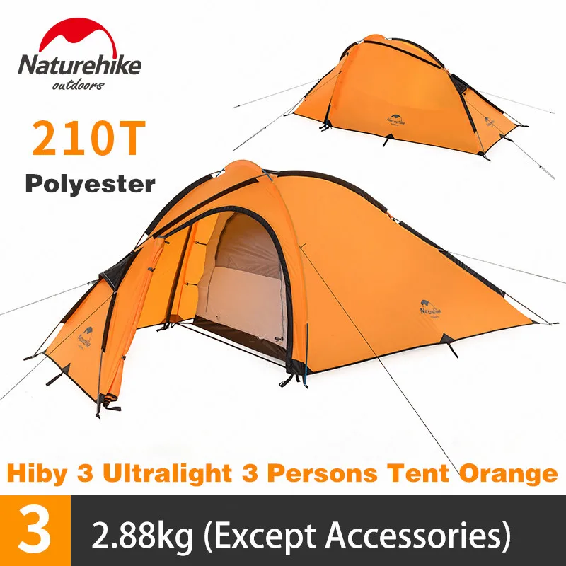 Палатка Naturehike Hiby3 туристическая Всесезонная Ультралегкая на 2-3 человек 20D