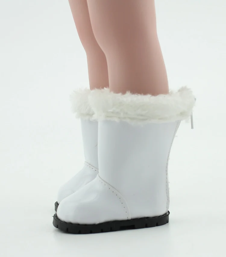 Модные ботинки на искусственном меху для девочек 18 дюймов белая зимняя обувь |