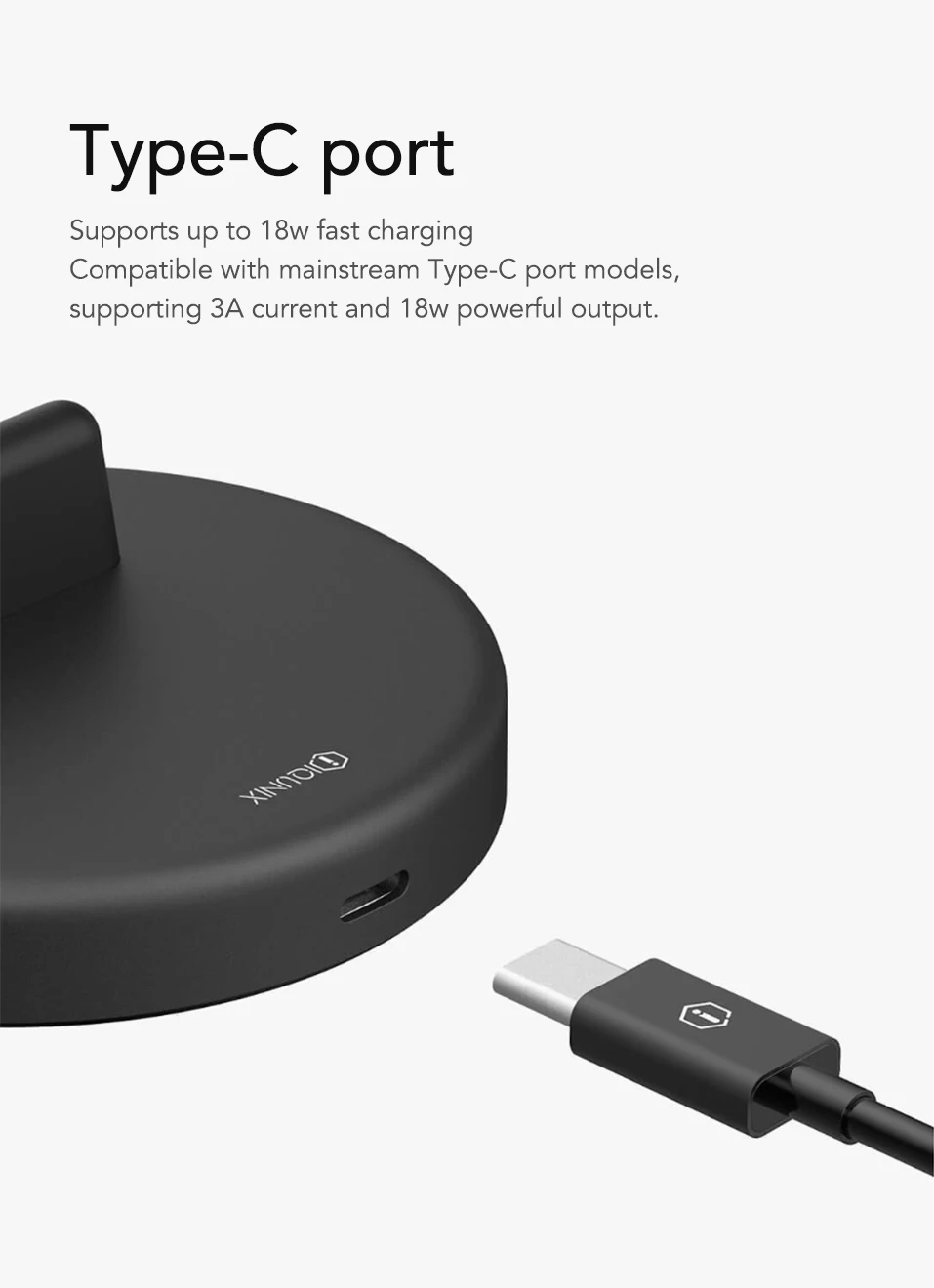 Оригинальное Беспроводное зарядное устройство Xiaomi Panki type-c с подставкой для телефона 18 Вт быстрая Беспроводная зарядная площадка для samsung huawei кабель 1,2 м H19