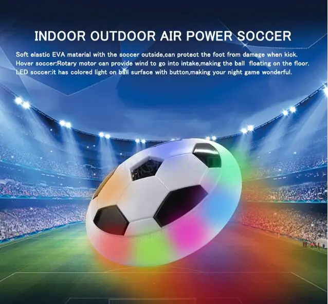 

Electric Suspension Footall Air Power Floating Soccer Ball with Soft Edge Colorful Flashing Lights Ball Sports Toys for Children