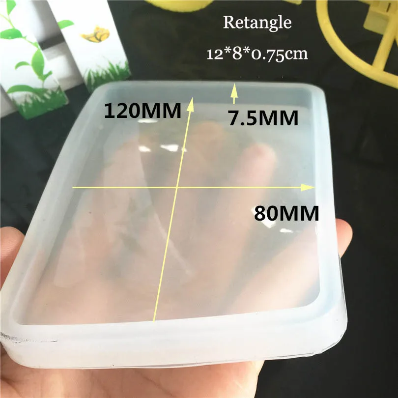 12x8x0.75cm Силиконовая форма для бетона, силиконовая форма для чашки чая, форма для поддона, форма для поддона, пластырь - Цвет: 12x8x0.75cm