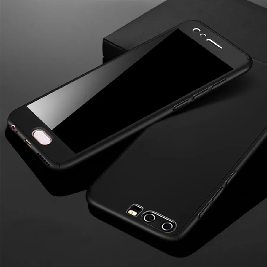 Black Не доставая его из чехла для Huawei Y6 Pro 360 Полное покрытие чехол для Huawei Y6 Pro Y6Pro/G Пау TIT-AL00 TIT-U02 крышка с закаленным Стекло - Цвет: Black