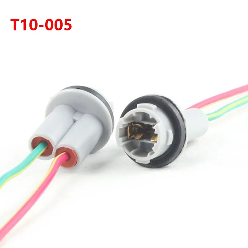 T10-005 Kelimi T10 W5W 194 168 T15 светодиодный держатель лампы разъем Предварительно проводной t10 лампы адаптер(10 шт - Цвет: T10-005