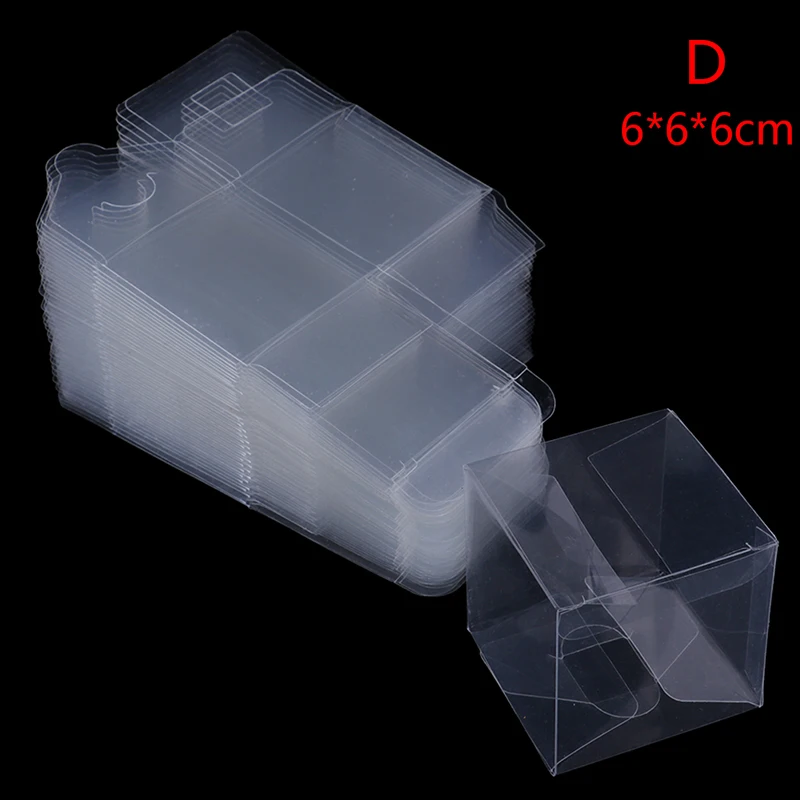 4 50 шт./лот квадратный ПВХ коробки для шоколада 3x3x3cm-7x7x7cm Прозрачный Подарок Свадебная коробочка для сладостей пользу Вечерние Декорации для торжеств - Цвет: 4