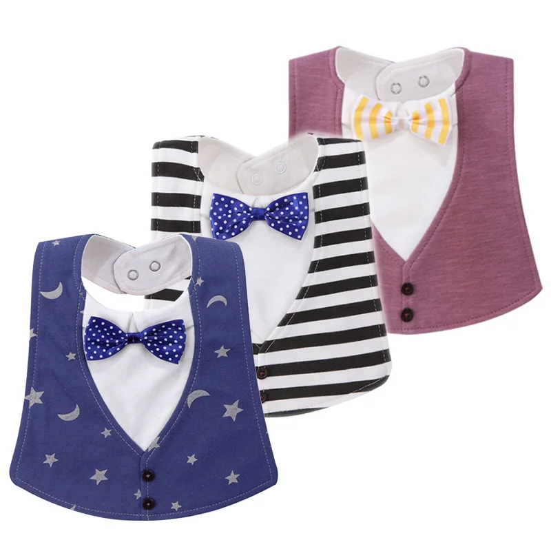 

Bib Baby Bibs Baberos Babador Bavoir Slabber Waterproof Cotton Stripe printing Infant Cloths 0-24 months