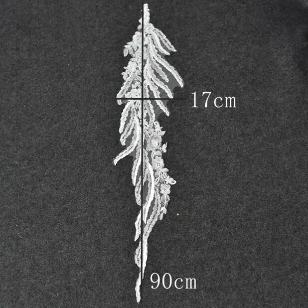 

1pair(2pcs) Wings Embroidery Lace Flowers Wedding Dress DIY Handmade Clothing Skirts Decorative Lace Applique Patch Fabrics
