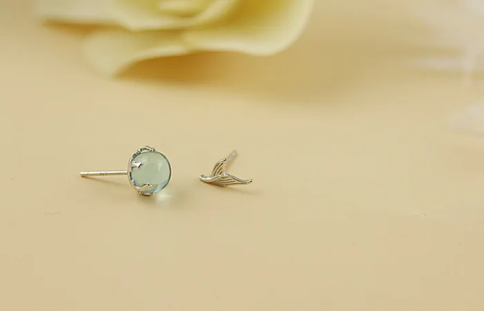 earring 925 пробы серебряные открытые синие Кристальные кольца с дизайном «пузырьки» для женщин и девушек, подарочные массивные ювелирные изделия, регулируемое кольцо на палец - Цвет основного камня: earring
