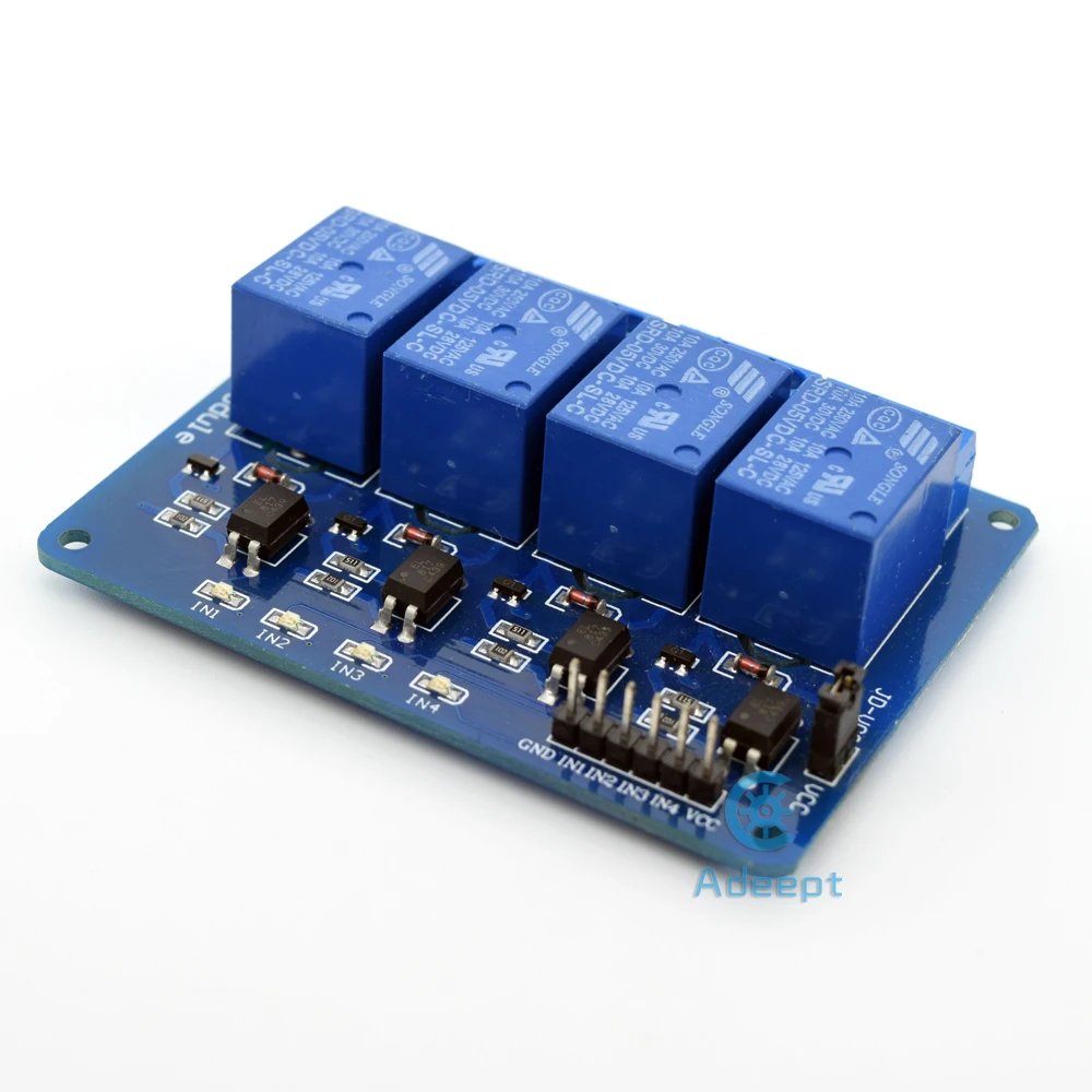 4-Канальный Релейный Модуль Щит с оптроном для Arduino Raspberry Pi 8051 diy diykit | Электроника
