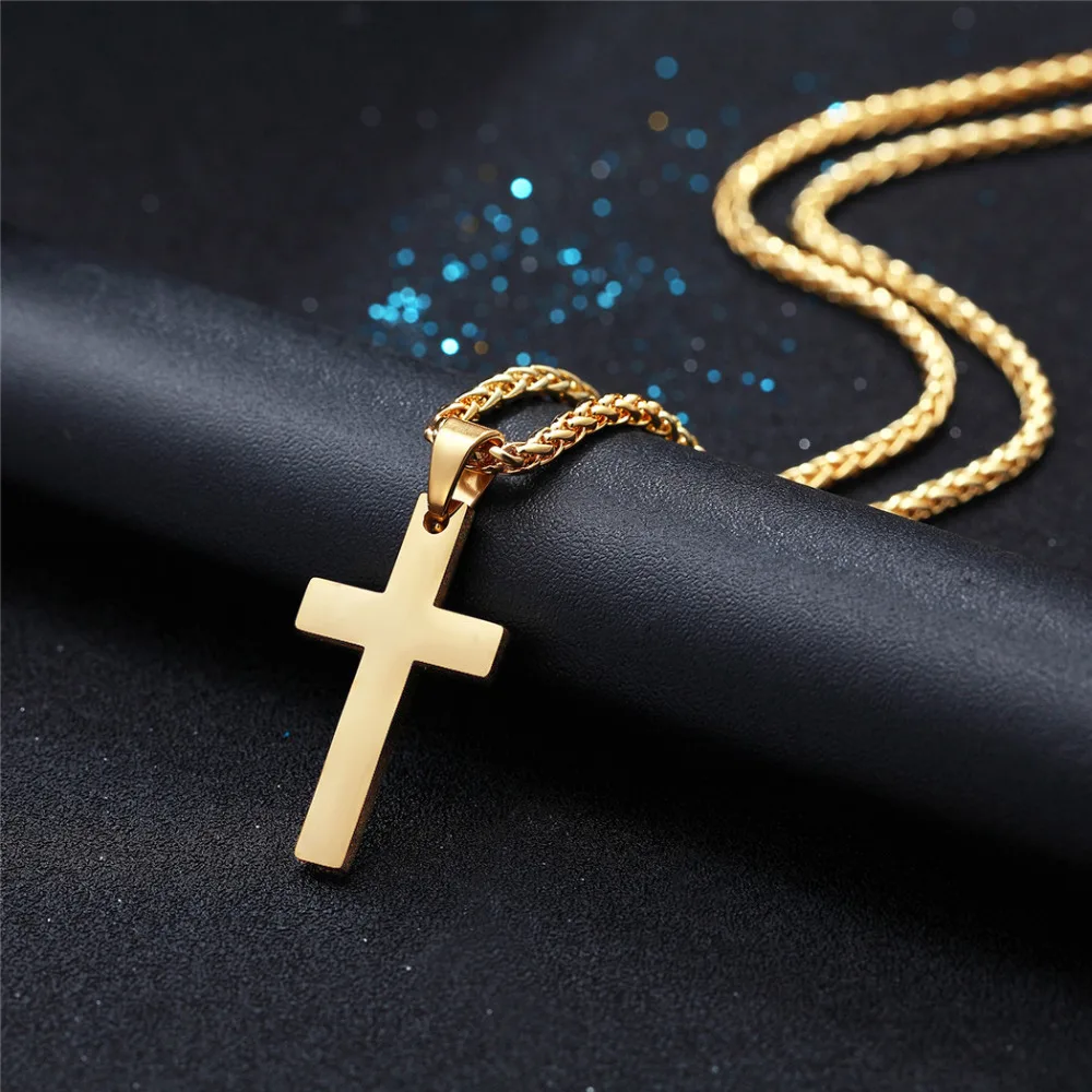 Ожерелье с подвеской U7 Jesus Cross длинные цепи религиозное христианское распятие