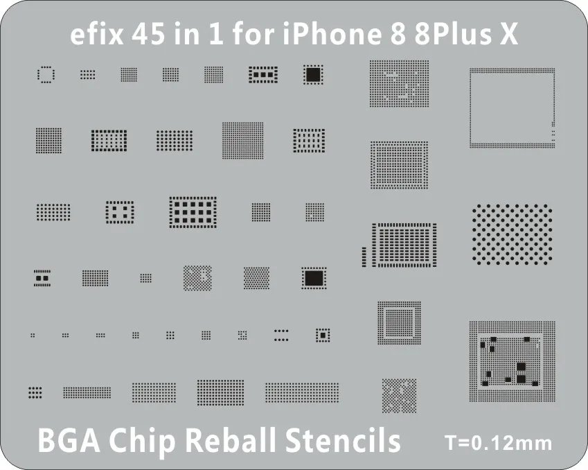22 шт./лот микросхема BGA набор трафаретов для припоя шаблон iPhone XS Max XR X 8 7 6s 6 plus SE 5S