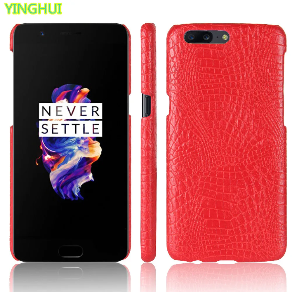 Oneplus 5 phone bag case oneplus Luxury Crocodile Skin PU Protective Case Cover one plus 1+5 5.5&quot |