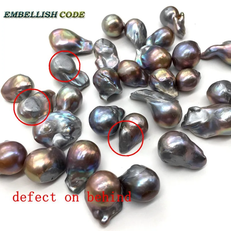 Серьги в стиле барокко с жемчугом и пламенным шариком цвет темно серый несколько