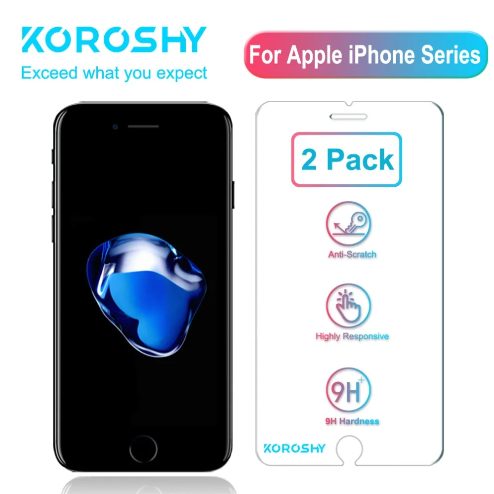 2 упаковки закаленное стекло для iPhone 4 4S 5 5S SE 6 6S 8 7 Plus X XR XS Max защита экрана 2.5D 9H