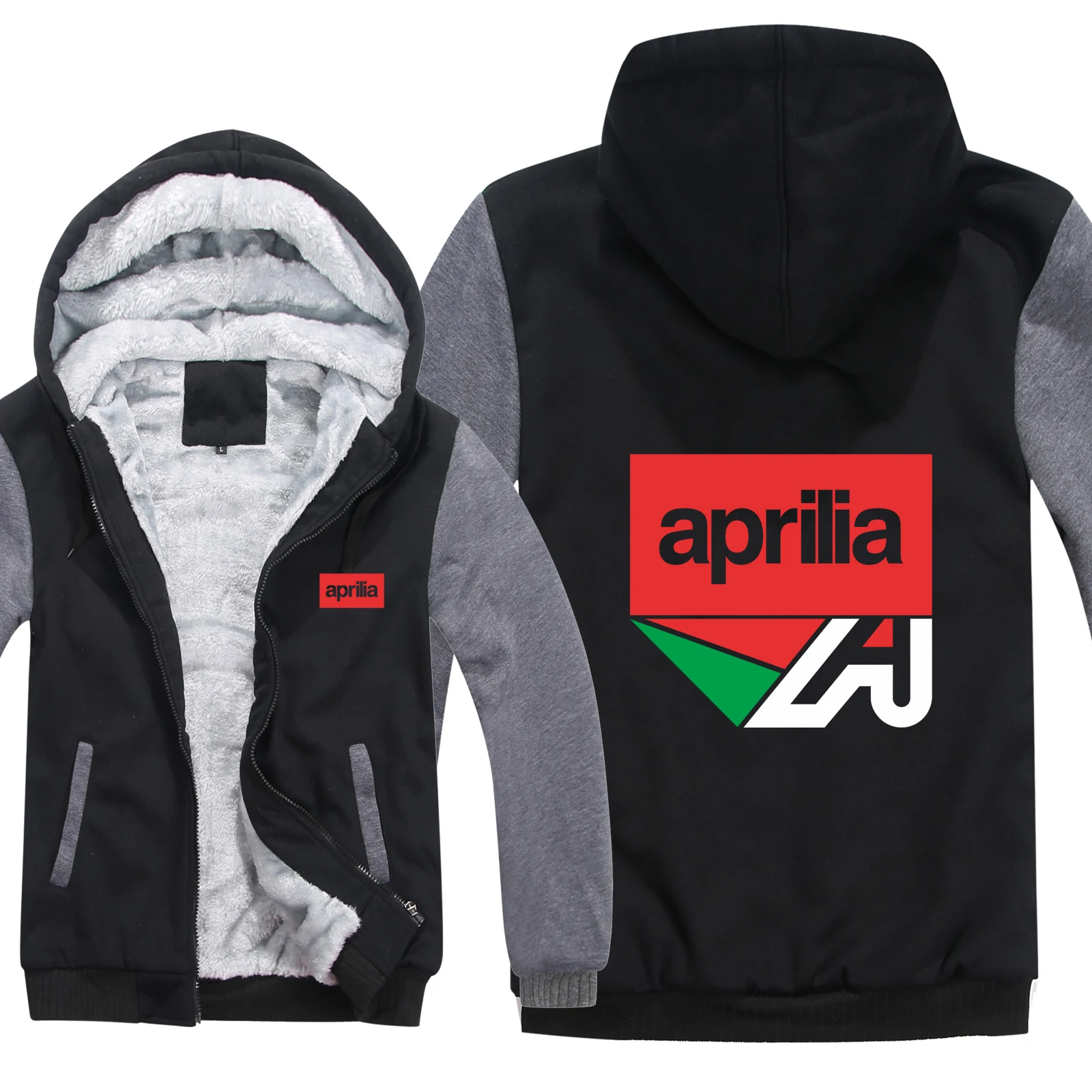 Aprilia мотоциклетная толстовка Мужская на молнии флисовая утепленная одежда для