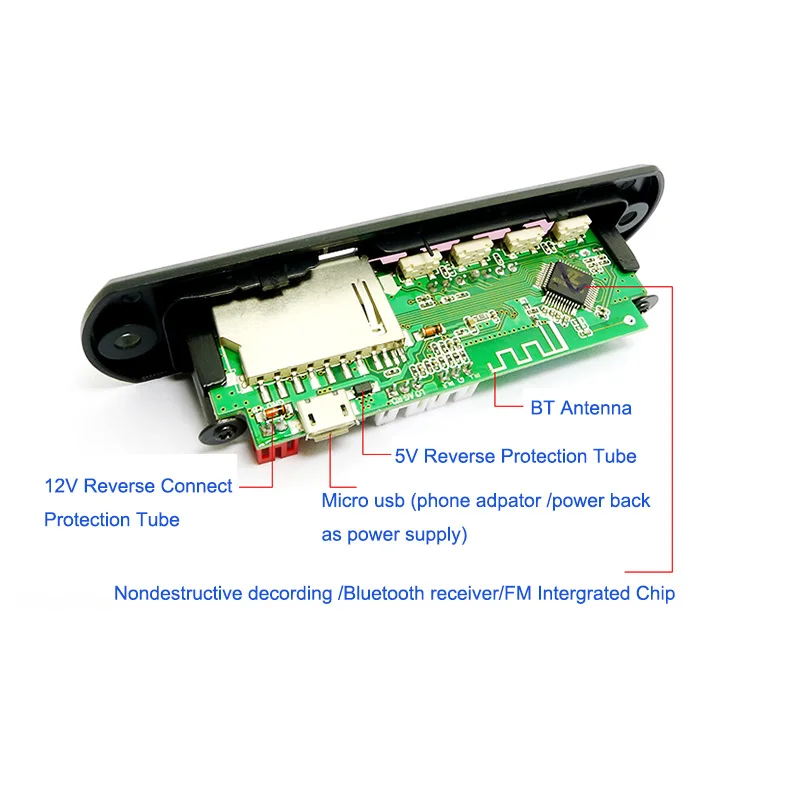 Беспроводной Bluetooth Hands Free 12 в MP3 WMA FLAC декодер плата аудио модуль USB SD FM РАДИО