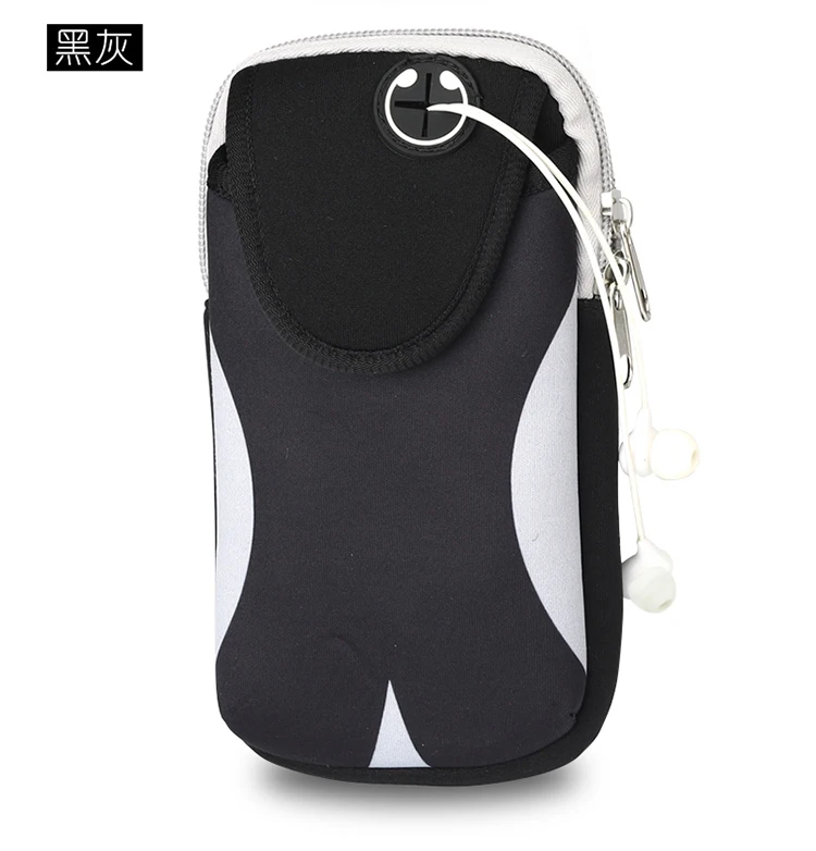 black grey Спортивный Браслет, поясная сумка, чехол для Samaung S10 S9 plus, iphone 6, 7, 8 plus, X, XS, XR, для мобильных телефонов, для ночного бега, нарукавник для пеших прогулок - Цвет: black grey