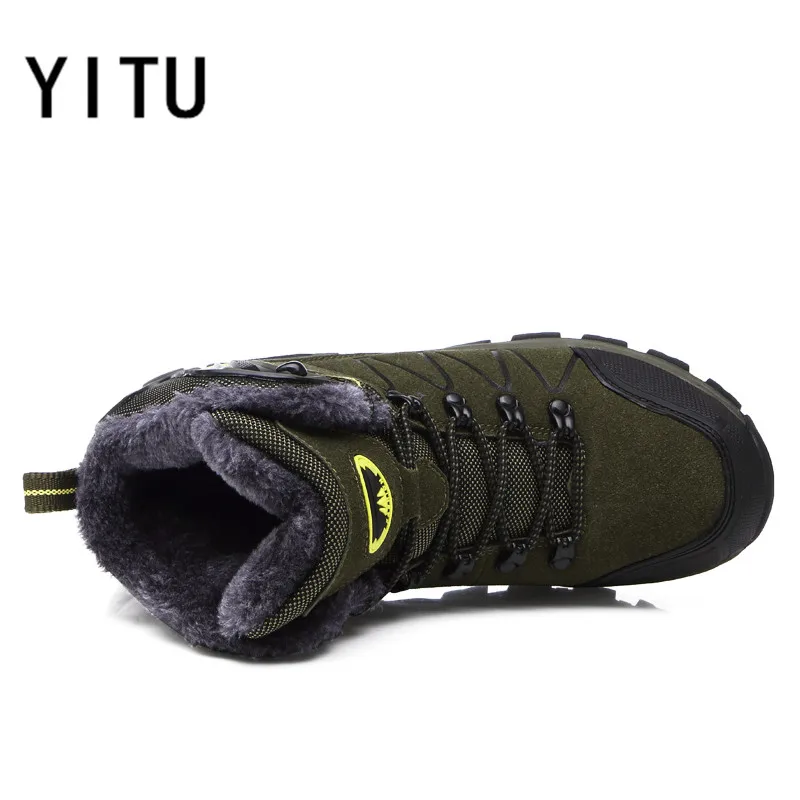 YITU Men's Winter Hiking Shoes Outdoor Sports Sneakers Breathable Warming Climbing Big Size Trekking Hunting Boots | Спорт и