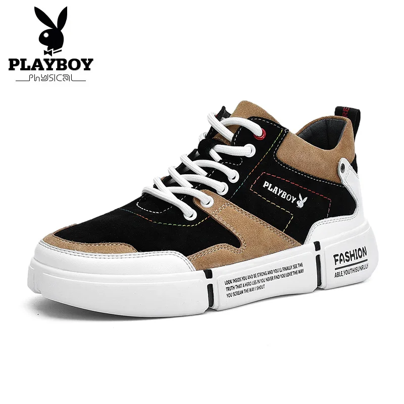 Кроссовки PLAYBOY мужские из коровьей замши Брендовые повседневные на шнуровке
