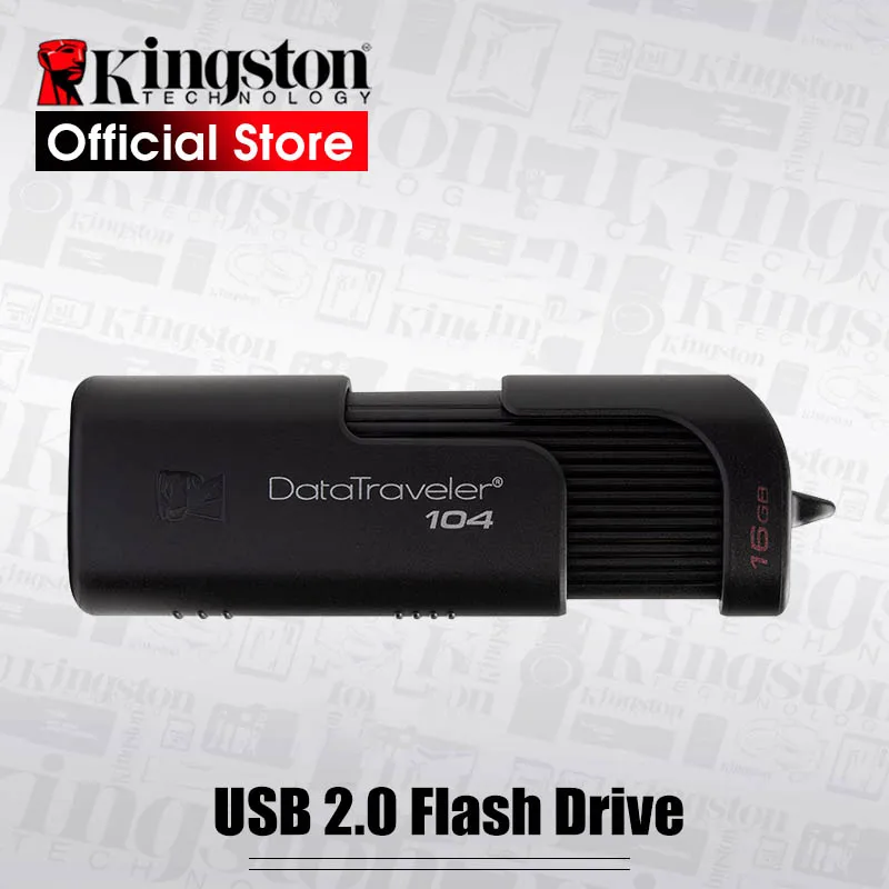 

USB флеш-накопитель Kingston, 16 ГБ, 32 ГБ, 64 ГБ, черный, DT104, Портативная USB-флешка, DT100G3, USB 3,0