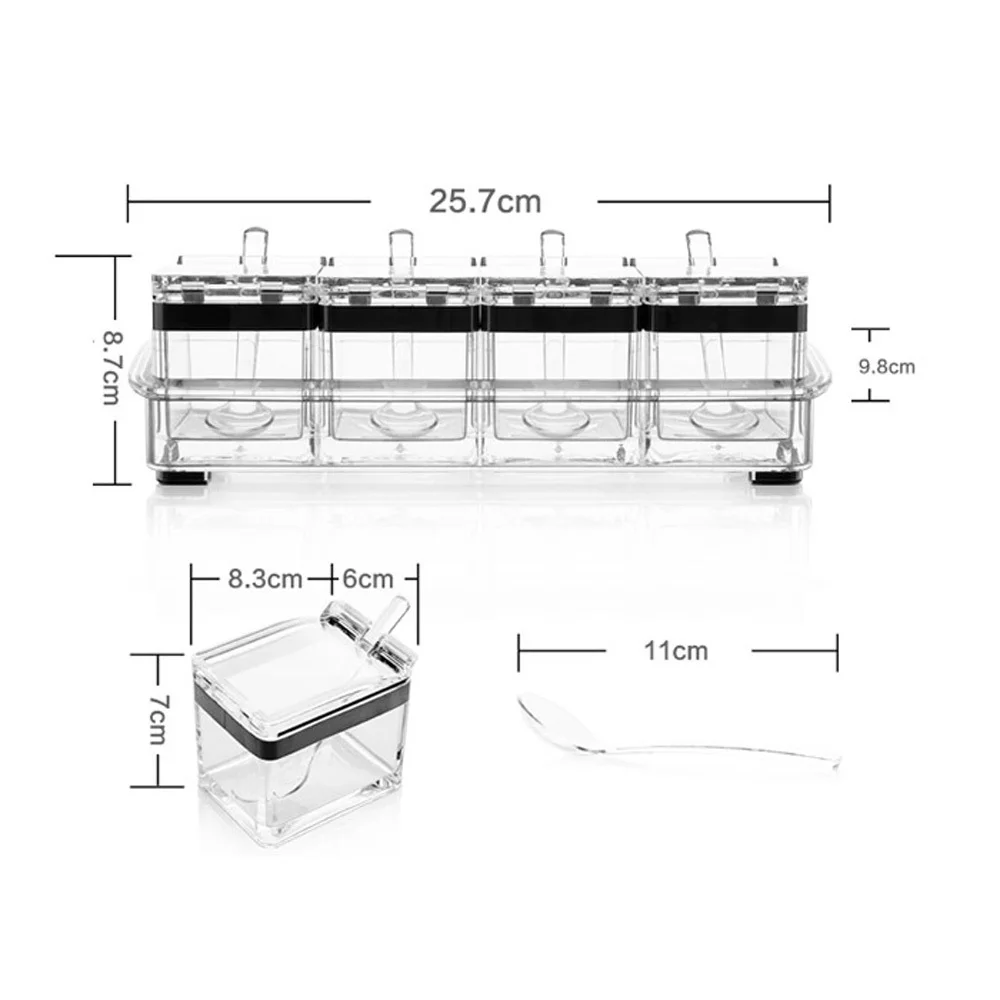 4 шт. банки для специй и соли|salt and pepper|set condimentecruet set |