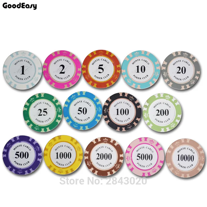 200/300/400/500 шт./компл. Корона покер чип глины Casino Chips в форме фишек Казино Техасский