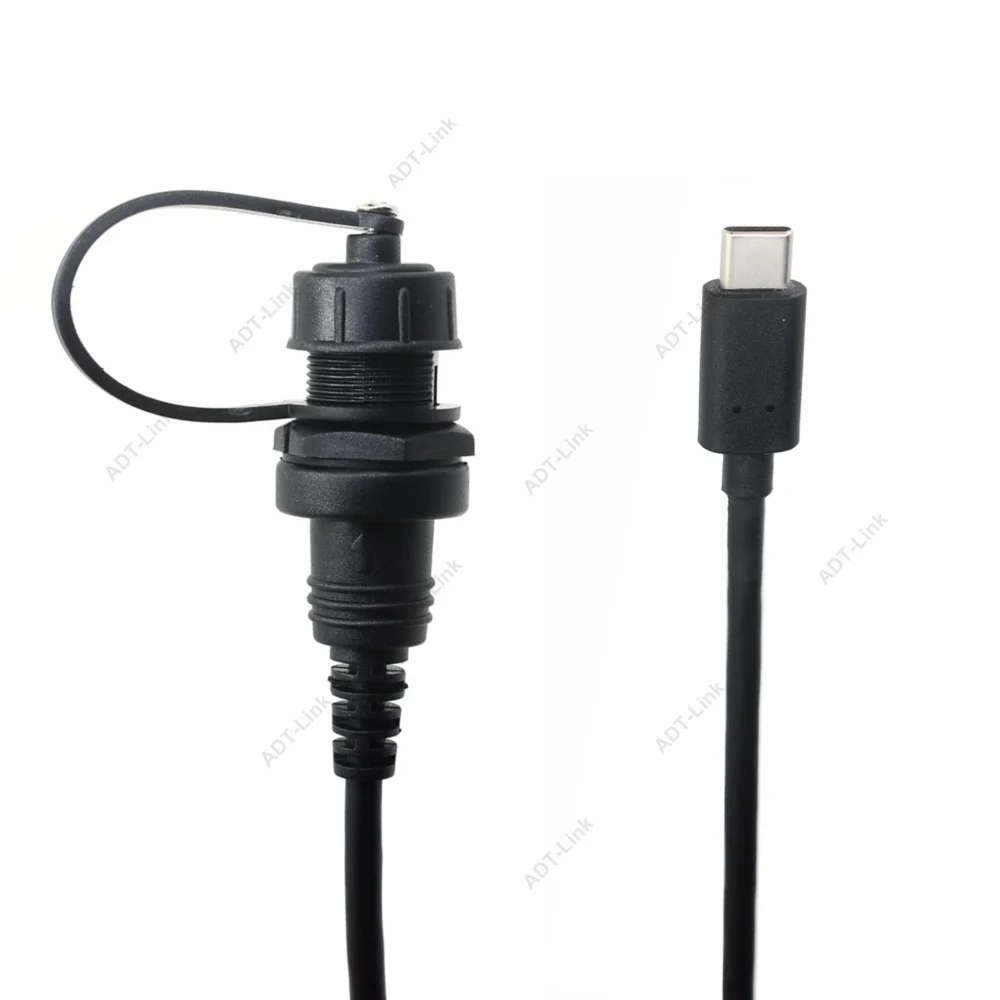 Панельный Соединитель с разъемом USB 3 1 типа C водонепроницаемый кабель IP67 Папа