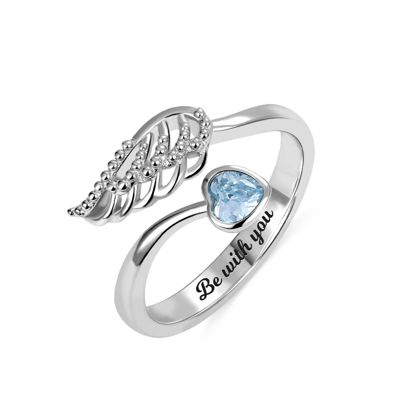 AILIN 925 пробы Серебряные кольца для Для женщин Персонализированные камень кольцо в