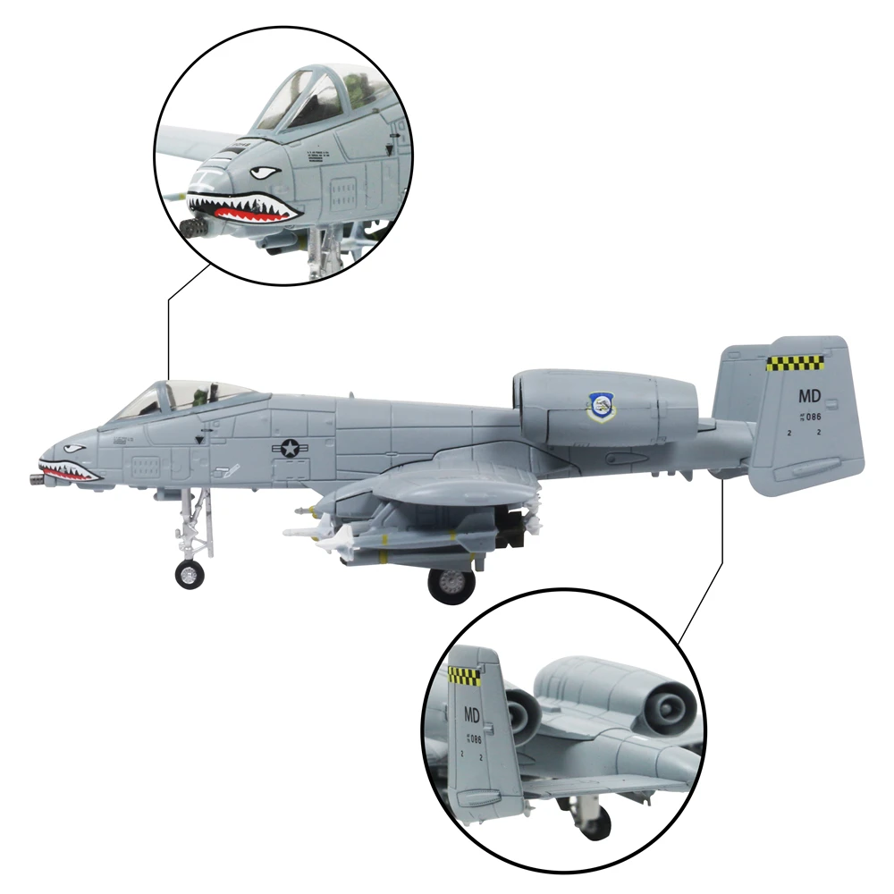 1/100 масштаб A 10A Thunderbolt II металлический боец Военная Модель литья под давлением