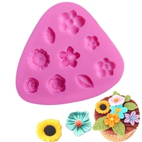 diy little flower tree shape moulds environmentally friendly silicone molds for fondant cake chocolate bakeware decorating tools