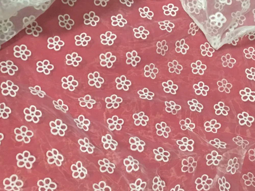 150 см в ширину 1 ярд Слоновая ткань с Флокированным принтом цветочная мягкая