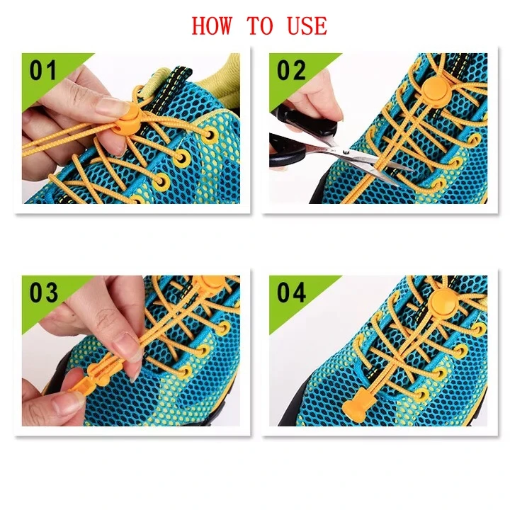 23colors Stretching Lock Lace Sneaker ShoeLaces Elastic Shoe Laces Shoe lacets Shoestrings Running/Jogging/Triathlone