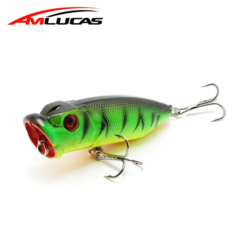 

Amlucas 65mm 11.8g Popper Fishing Lures 3D Eyes Artificial Bait Crankbait Wobblers Quality Swimbait Pesca Japan ABS Fish WW185