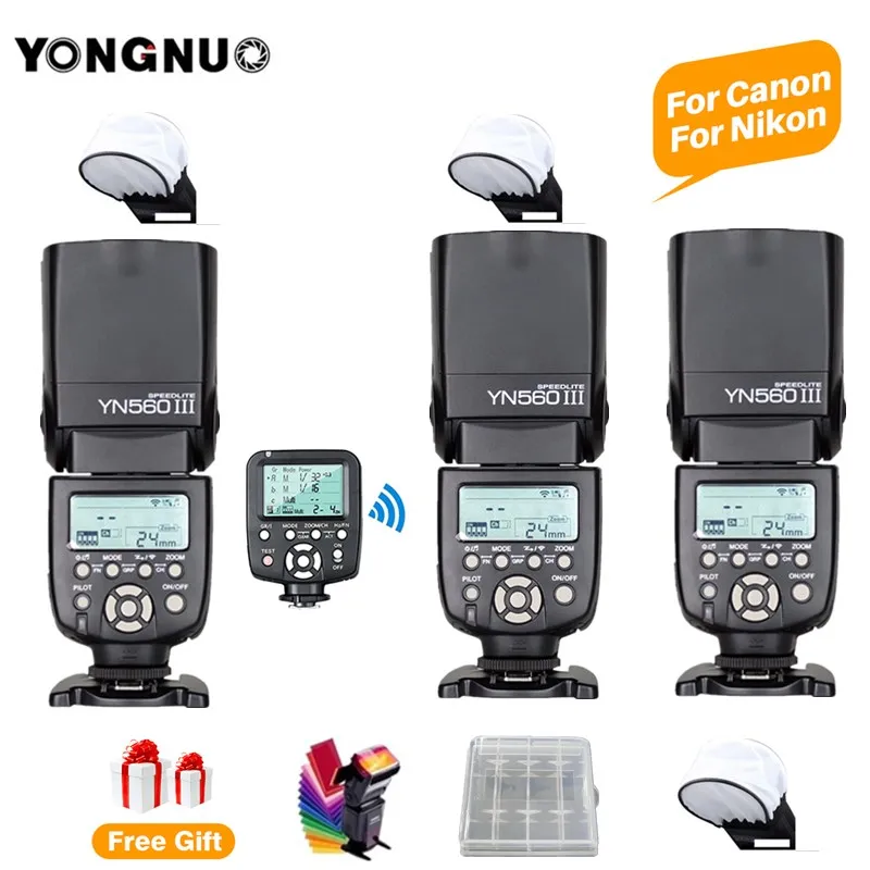 Беспроводная вспышка YONGNUO YN560III YN560 III Speedlite Speedlight + YN560TX II C/N для камер Canon Nikon DSLR 3