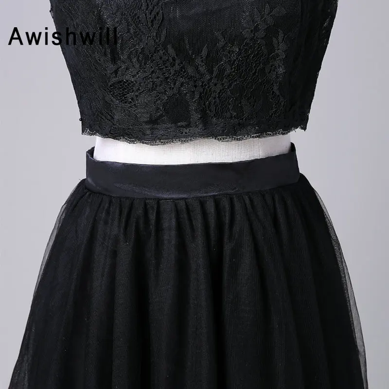 Новое поступление черный торжественное платье 2 шт. Кружево и Тюль спинки Этаж