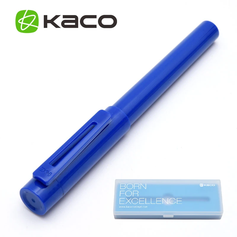 Модные канцелярские принадлежности KACO SKY EF/F перьевая ручка 0,38 мм 0,5 мм прозрачные/конфетные/металлические цветные чернильные ручки с коробкой - Цвет: Blue