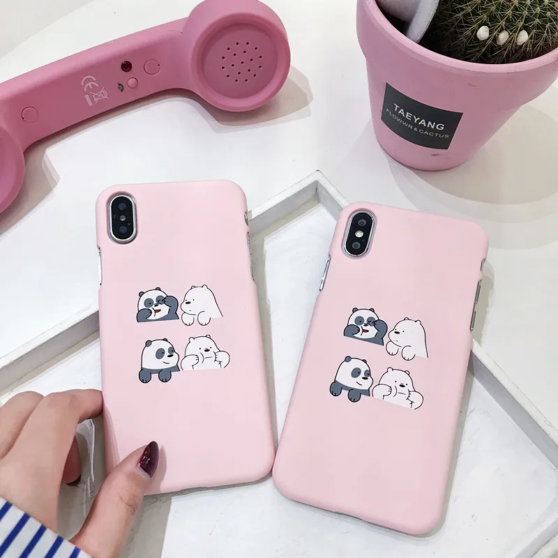 Coque for iPhone X Cartoon Bear Slim Phone Case on For 7 7Plus 6 6s 8 Plus Korean Style Cover Fundas Women |