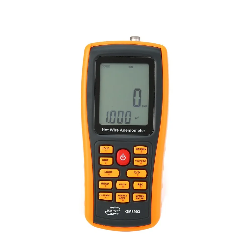 BENETECH GM8903 Портативный Hot Wire цифровой анемометр 0 ~ 30 м/с Air Температура метр 45C ветер