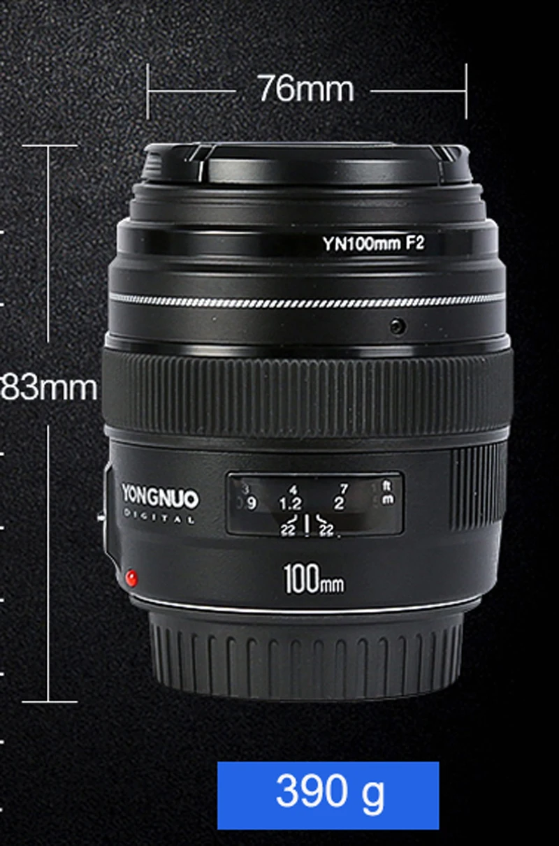 YONGNUO YN100mm F2/F2N AF/объектив MF с большой апертурой Стандартный Средний телеобъектив с фиксированным фокусным расстоянием для Nikon, для камеры Canon