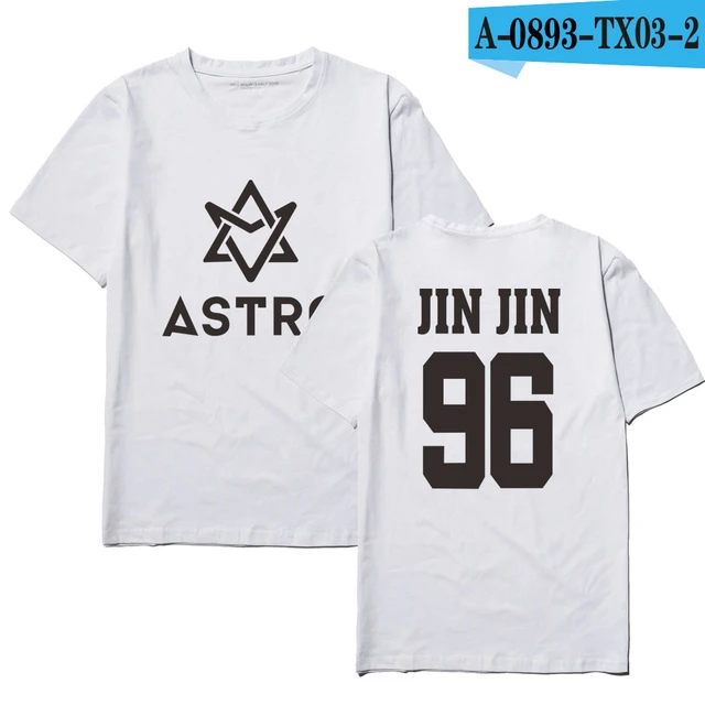 white KPOP ASTRO STAR Group Футболка с принтом модные хлопковые футболки летняя футболка с коротким рукавом Повседневная футболка размера плюс одежда унисекс - Цвет: white