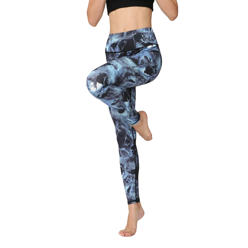 Для женщин Высокая Талия штаны для йоги Running Фитнес колготки модные спортивные