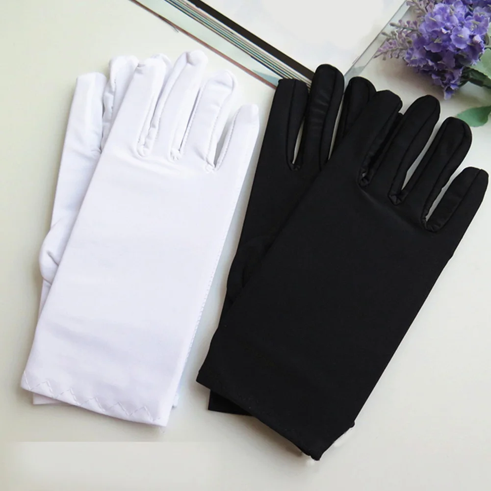 1 пара черные весенне-летние перчатки из спандекса | Аксессуары для одежды