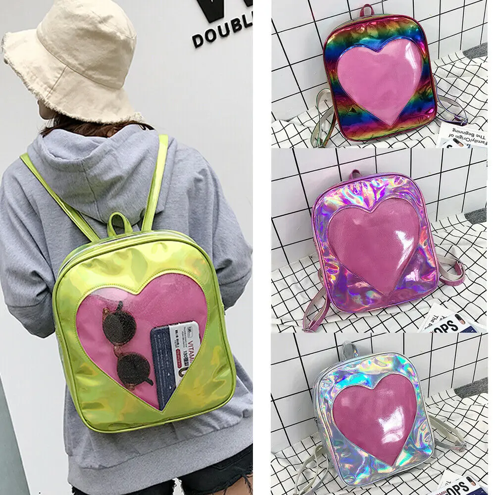Новинка 2019 школьная сумка Kawaii с прозрачным окном в виде сердца для студентов