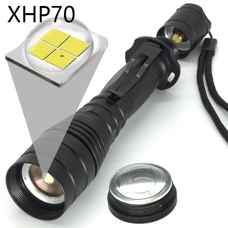 Светодиодный фонарик Z20Litwod P75 CREE XHP70 Мощный тактический светодиодный 32 Вт 18650 лм с