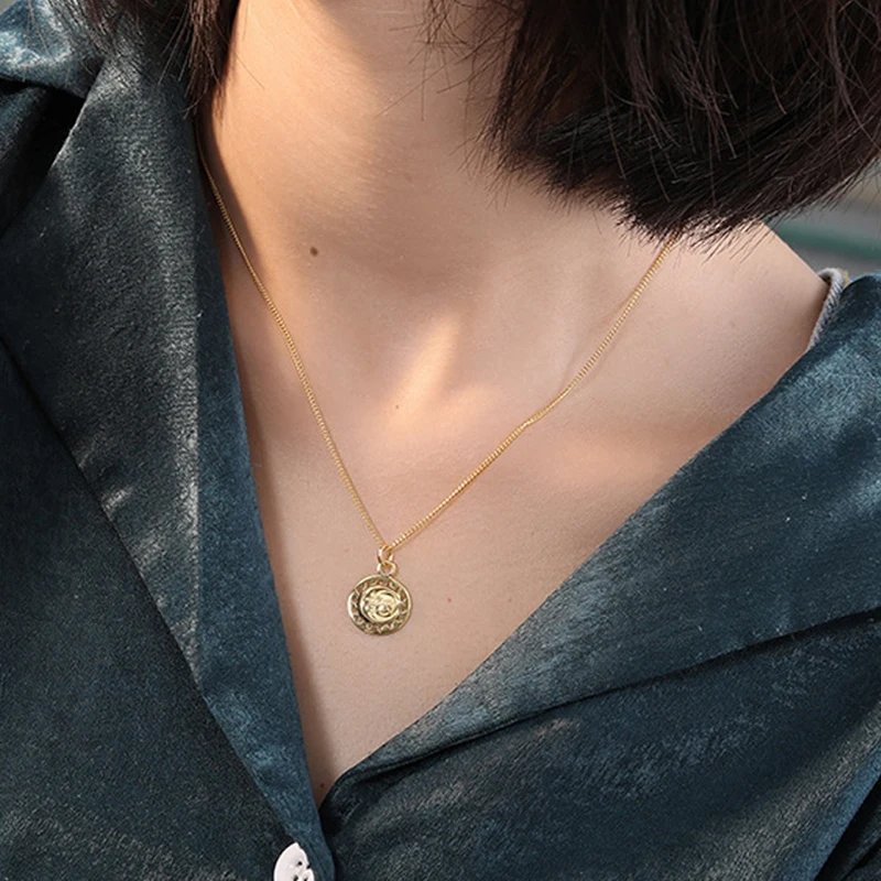 

PONYKISS Trendy 100% 925 Sterling Silver Chic Sun Moon Pendant Necklace For Women Holiday Party Delicate Accessory Fine Gift