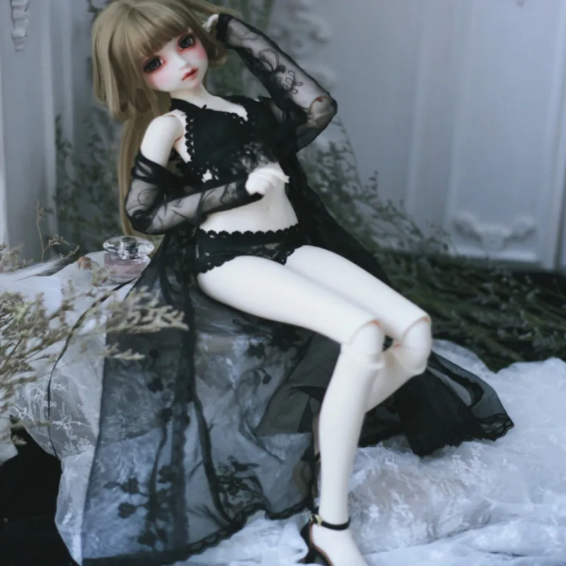 3BJD кукла секс черный кружевной жакет кардиган пижама сексуальная ночная рубашка-dd sd17 sd16 65 см кукла