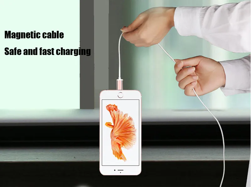Магнитный кабель для быстрой зарядки Micro USB type C для IPhone 7, 6, 6s Plus, 5, 5S, зарядное устройство, адаптер, usb-кабель для мобильного телефона